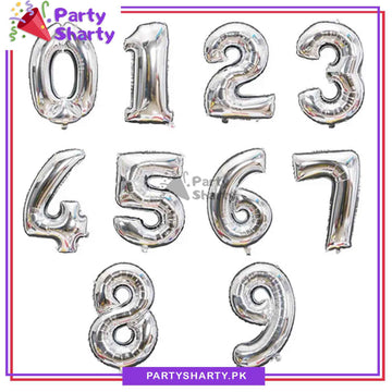 Silver Number Foil Balloon - Jumbo Size (40 inches) for Birthday / Anniversary Party Decoration and Celebration